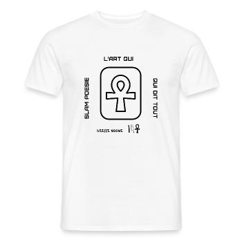 SLAM POESIE L'ART QUI DIT TOUT - T-shirt homme - blanc - Devant - AI Model Male 178 dark (178cm)