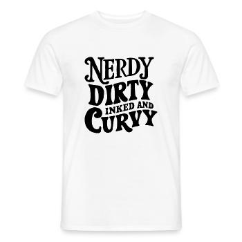 Nerdy Dirty Inked and Curvy - Männer T-Shirt - Weiß - Vorne - AI Model Male 178 dark (178cm)