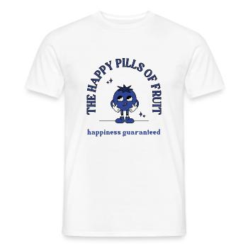 Blueberry The happy Pills of Fruit cooles Design - Männer T-Shirt - Weiß - Vorne - AI Model Male 178 dark (178cm)