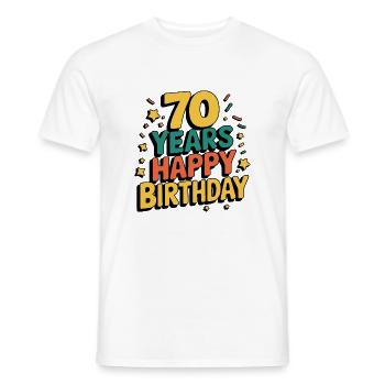 70 Years - Happy Birthday - Men's T-Shirt - white - Front - AI Model Male 178 dark (178cm)