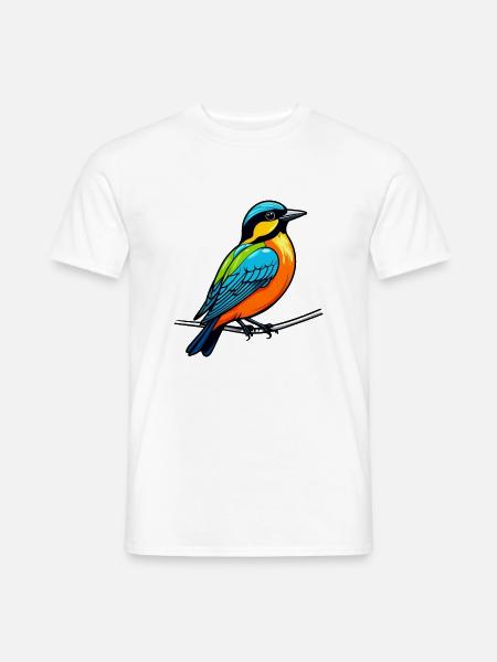 Vogel der auf einen ast Steht - Männer T-Shirt - Weiß