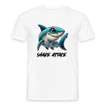 Bande dessinée requin - T-shirt homme - blanc - Devant - AI Model Male 178 dark (178cm)