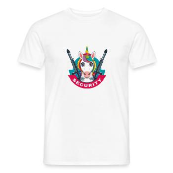 Unicorn Security - Männer T-Shirt - Weiß - Vorne - AI Model Male 178 dark (178cm)