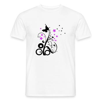 Spring | | two-color - Men's T-Shirt - white - Front - AI Model Male 178 dark (178cm)