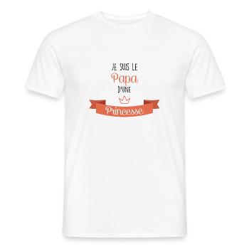Je suis le Papa d'une Princesse - T-shirt homme - blanc - Devant - AI Model Male 178 dark (178cm)