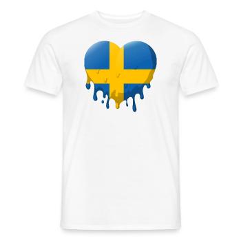 Drapeau de la Suède Scandinavie Drapeau suédois - T-shirt homme - blanc - Devant - AI Model Male 178 dark (178cm)