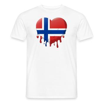 Drapeau de la Norvège Scandinavie Drapeau norvégien - T-shirt homme - blanc - Devant - AI Model Male 178 dark (178cm)