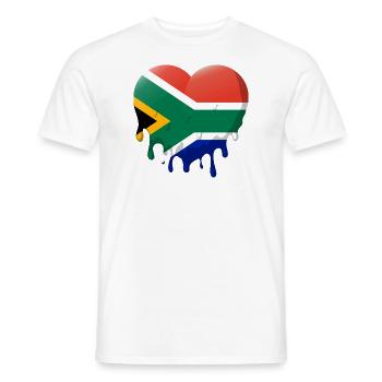 South Africa flag Africa South African flag - Men's T-Shirt - white - Front - AI Model Male 178 dark (178cm)
