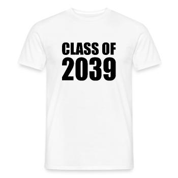 Class of 2039 - T-shirt homme - blanc - Devant - AI Model Male 178 dark (178cm)