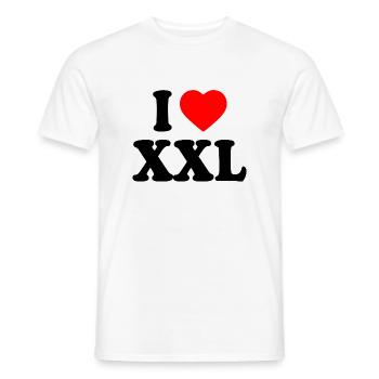 I love xxl - Men's T-Shirt - white - Front - AI Model Male 178 dark (178cm)