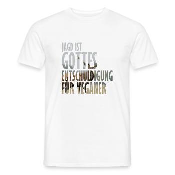 Gottes Entschuldigung für Veganer - Männer T-Shirt - Weiß - Vorne - AI Model Male 178 dark (178cm)