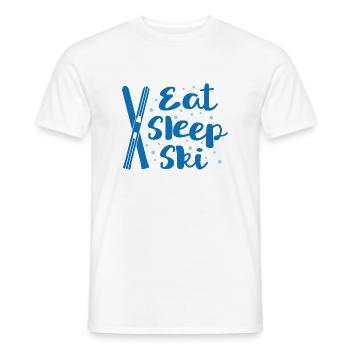 Eat Sleep Ski - Winter Sport Hütte Piste Skilift - Männer T-Shirt - Weiß - Vorne - AI Model Male 178 dark (178cm)