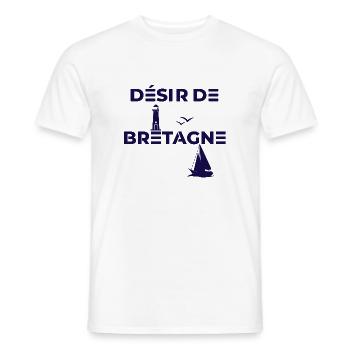 desir de bretagne - T-shirt homme - blanc - Devant - AI Model Male 178 dark (178cm)