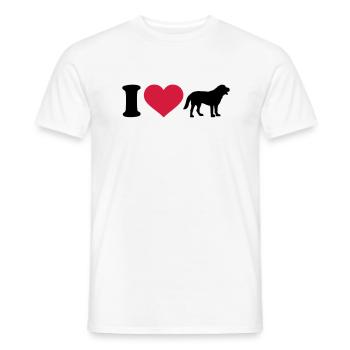 I love Dog - Men's T-Shirt - white - Front - AI Model Male 178 dark (178cm)