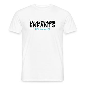 J'ai les meilleurs enfants du monde.cadeau famille - T-shirt homme - blanc - Devant - AI Model Male 178 dark (178cm)