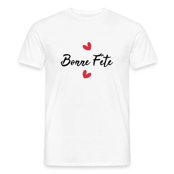 BONNE FÊTE PAPA. PAPA. FÊTE DES PÈRES. BONNE FÊTE - T-shirt homme - blanc - Devant - AI Model Male 178 dark (178cm)