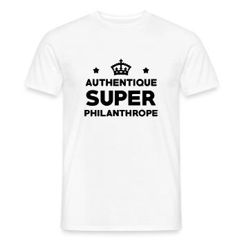 Philanthrope / Philanthropie / Association / - T-shirt homme - blanc - Devant - AI Model Male 178 dark (178cm)