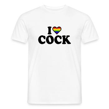 I love cock - T-shirt homme - blanc - Devant - AI Model Male 178 dark (178cm)