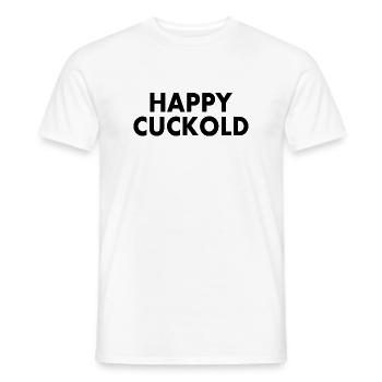 Happy cuckold - Männer T-Shirt - Weiß - Vorne - AI Model Male 178 dark (178cm)