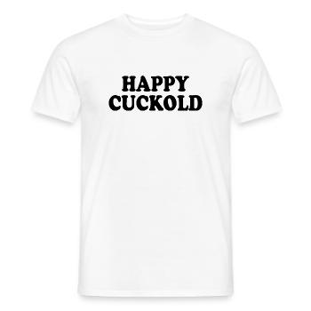 Happy cuckold - Männer T-Shirt - Weiß - Vorne - AI Model Male 178 dark (178cm)