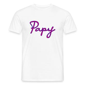 PAPY. FÊTE DES PÈRES. BONNE FÊTE PAPY. JE T'AIME. - T-shirt homme - blanc - Devant - AI Model Male 178 dark (178cm)
