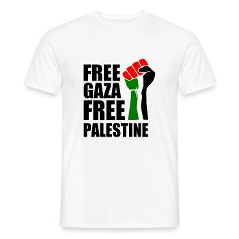 Free gaza Free palestine - Men's T-Shirt - white - Front - AI Model Male 178 dark (178cm)