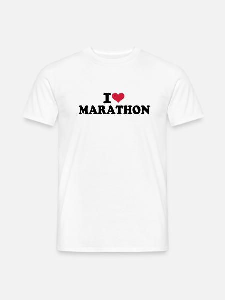 I love Marathon - Männer T-Shirt - Weiß