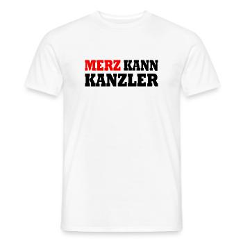 Merz kann kanzler - Männer T-Shirt - Weiß - Vorne - AI Model Male 178 dark (178cm)