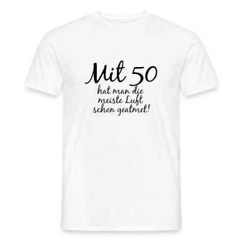 mit_50 - Men's T-Shirt - white - Front - AI Model Male 178 dark (178cm)