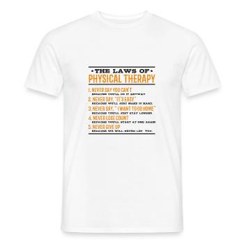Physiothérapie Physiothérapie Profession de physiothérapeute - T-shirt homme - blanc - Devant - AI Model Male 178 dark (178cm)