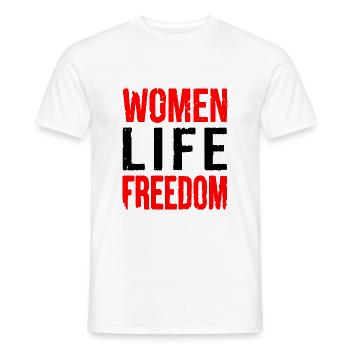 Women life freedom iran - Männer T-Shirt - Weiß - Vorne - AI Model Male 178 dark (178cm)