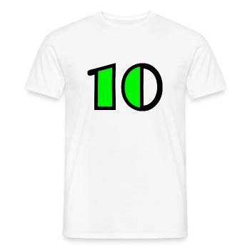 10 ANS. 10e ANNIVERSAIRE. ANNIVERSAIRE 10 ANS - T-shirt homme - blanc - Devant - AI Model Male 178 dark (178cm)