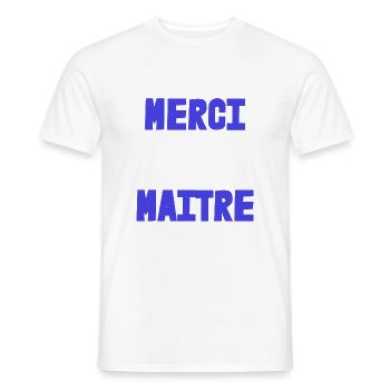 MASTER. THANK YOU. THANK YOU, MASTER. MASTER. MASTER GIFT - Men's T-Shirt - white - Front - AI Model Male 178 dark (178cm)
