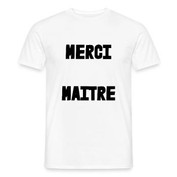 MASTER. THANK YOU. THANK YOU, MASTER. MASTER. MASTER GIFT - Men's T-Shirt - white - Front - AI Model Male 178 dark (178cm)