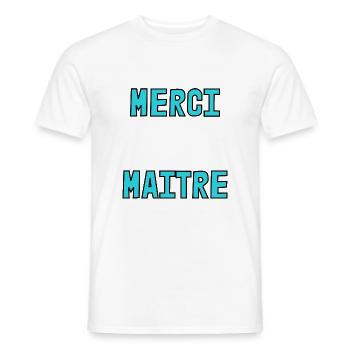 MASTER. THANK YOU. THANK YOU, MASTER. MASTER. MASTER GIFT - Men's T-Shirt - white - Front - AI Model Male 178 dark (178cm)