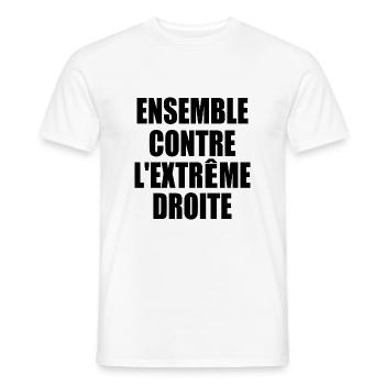 ensemble contre l'extreme droite - T-shirt homme - blanc - Devant - AI Model Male 178 dark (178cm)