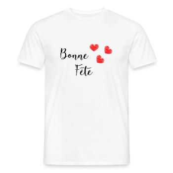 MAMIE. FÊTE DES MÈRES. BONNE FÊTE MAMIE. JE T'AIME - T-shirt homme - blanc - Devant - AI Model Male 178 dark (178cm)