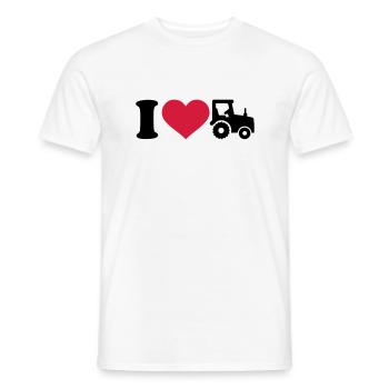 I love Tractor - Men's T-Shirt - white - Front - AI Model Male 178 dark (178cm)