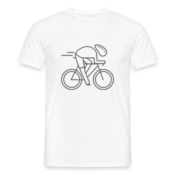 velo vélo vélos velos cycliste vélo de route - T-shirt homme - blanc - Devant - AI Model Male 178 dark (178cm)