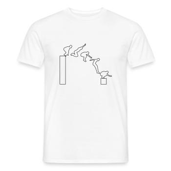 Parkour - Men's T-Shirt - white - Front - AI Model Male 178 dark (178cm)