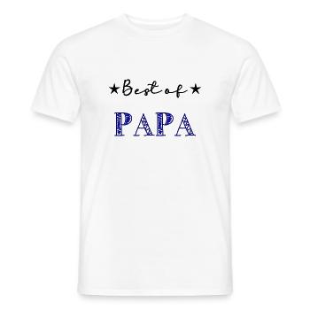 FÊTE DES PÈRES. BONNE FÊTE PAPA. PAPA. BONNE FÊTE - T-shirt homme - blanc - Devant - AI Model Male 178 dark (178cm)