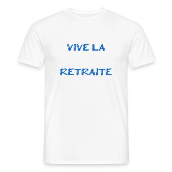 RETIREMENT. RETIREMENT. RETIRED. RETIREMENT - Men's T-Shirt - white - Front - AI Model Male 178 dark (178cm)