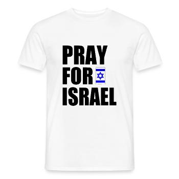Pray for israel - T-shirt homme - blanc - Devant - AI Model Male 178 dark (178cm)