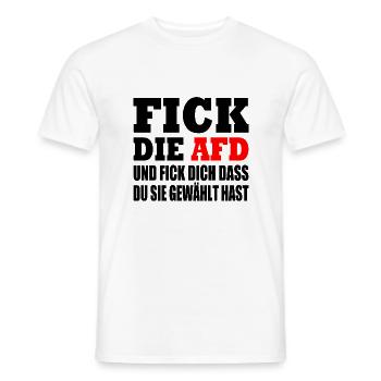 Fuck afd - Männer T-Shirt - Weiß - Vorne - AI Model Male 178 dark (178cm)