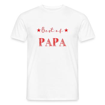 FATHER's DAY. HAPPY BIRTHDAY DAD. DAD. HAPPY BIRTHDAY - Men's T-Shirt - white - Front - AI Model Male 178 dark (178cm)