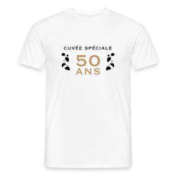 Idée cadeau humoristique 50 ans - T-shirt homme - blanc - Devant - AI Model Male 178 dark (178cm)