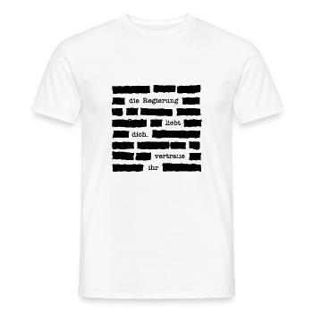 Vertraue deiner Regierung - Zensur - Männer T-Shirt - Weiß - Vorne - AI Model Male 178 dark (178cm)