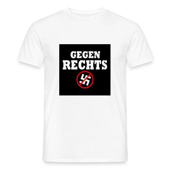 Gegen rechts - Männer T-Shirt - Weiß - Vorne - AI Model Male 178 dark (178cm)