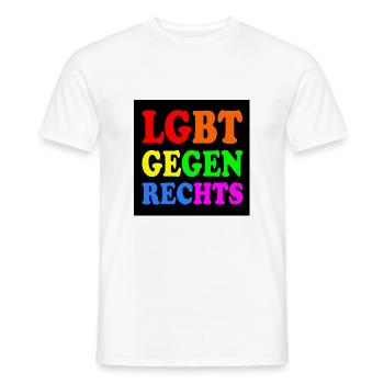 Lgbt gegen rechts - Männer T-Shirt - Weiß - Vorne - AI Model Male 178 dark (178cm)