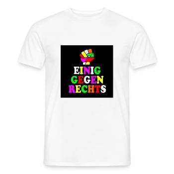 Einig gegen rechts - Männer T-Shirt - Weiß - Vorne - AI Model Male 178 dark (178cm)